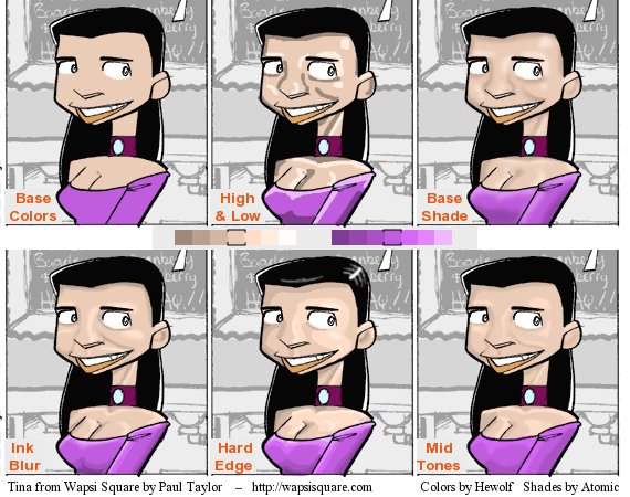 Different Shading Methods for Tina